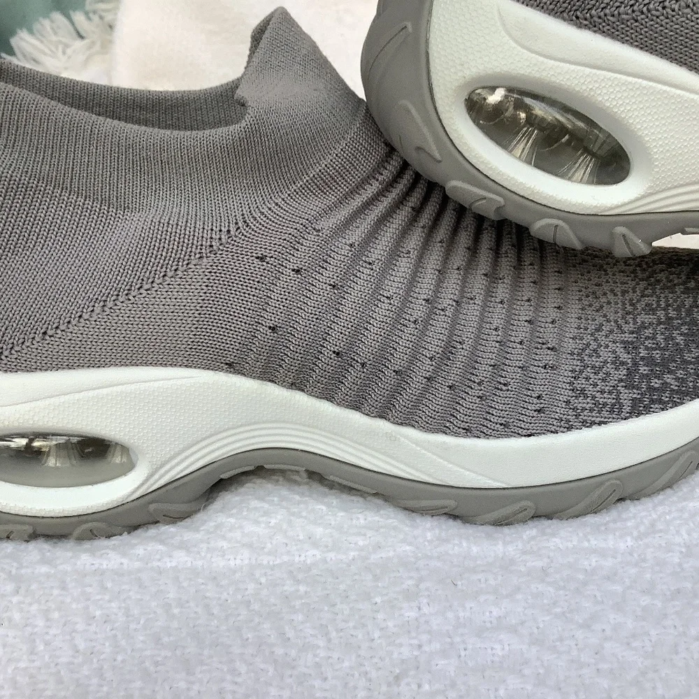 EUC‎ STQ mesh wedge sneakers gray fashion